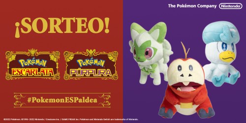 ¡Sorteamos estos peluches de Pokémon Escarlata y Pokémon Púrpura hoy en Instagram!