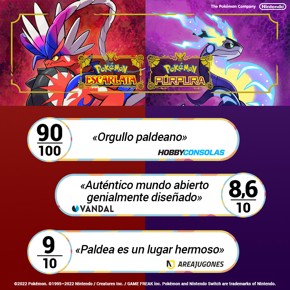 ¡Descubre las reseñas de Pokémon Escarlata y Pokémon Púrpura!