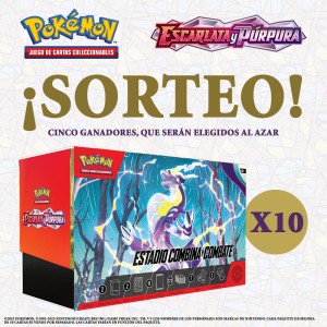 ¡Sorteamos 10 packs Estadio Combina y Combate de Escarlata y Púrpura, del Juego de Cartas Coleccionables Pokémon!
