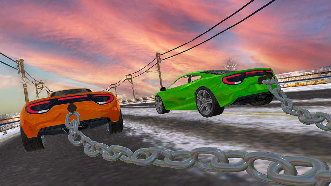 Chain Car Stunt Simulator - 3D Extreme Highway Car Driving Games