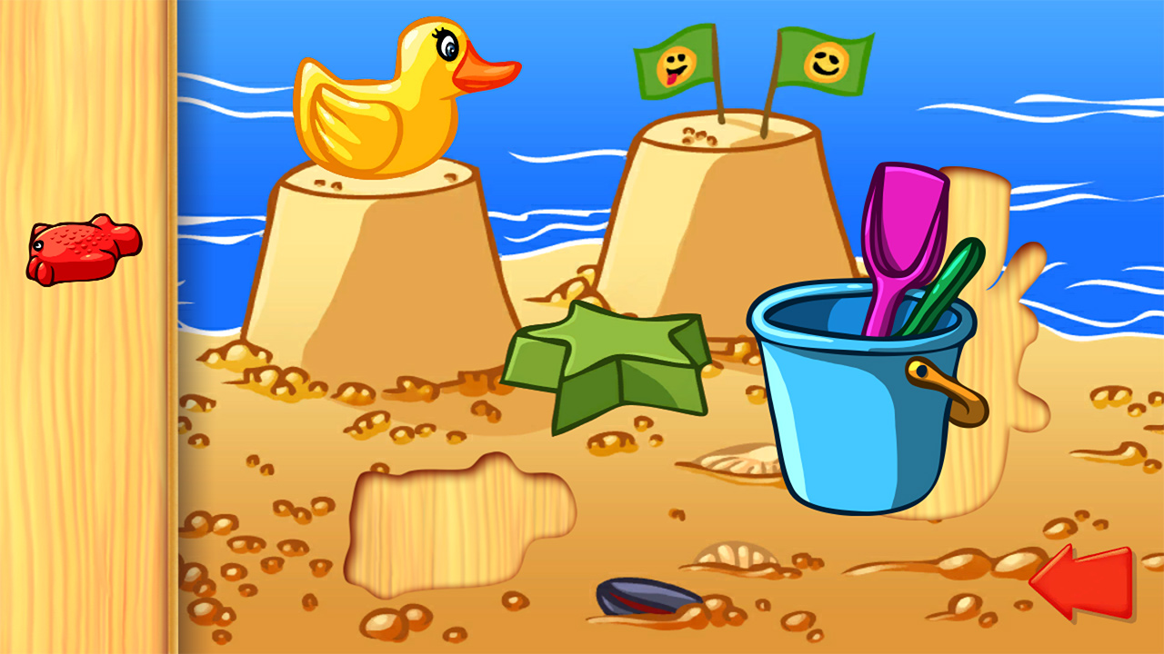Puzzle Beach - jogo de lógica - Botão Colorido
