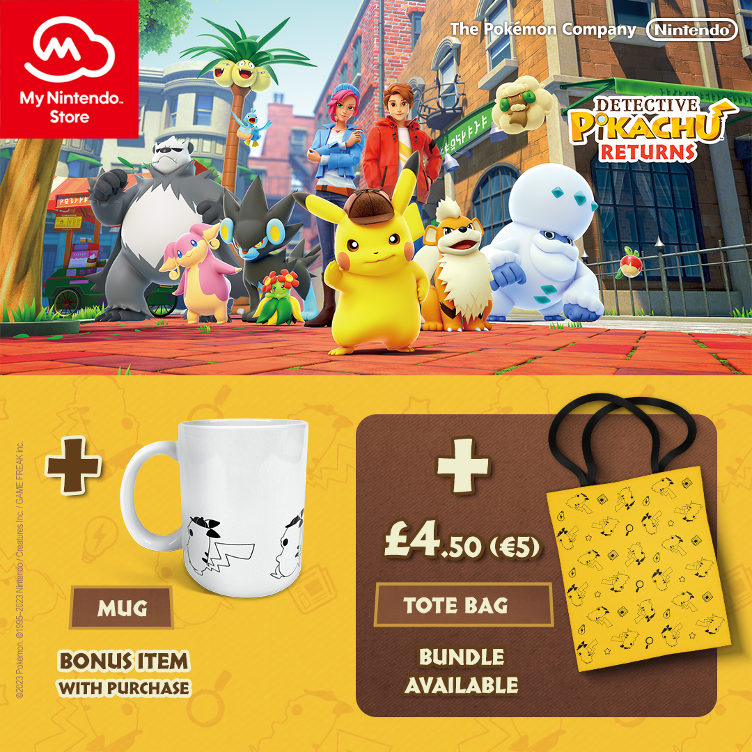 You can pre-order Detective Pikachu Returns on My Nintendo Store to receive a bonus Mug with purchase!