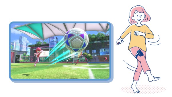 New soccer game in Switch Sports will include a leg strap with motion  control capabilities. Wonder if more games will start to have these as  well? : r/RingFitAdventure