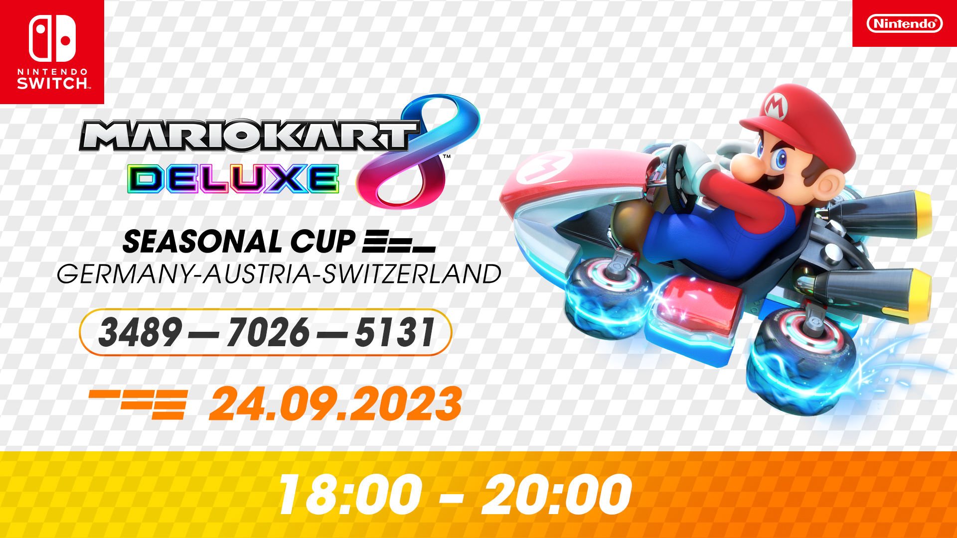 Das nächste Online-Turnier in Mario Kart 8 Deluxe steigt am Sonntag, 24. September!