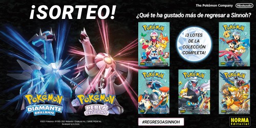 ¡Sorteamos tres lotes de la colección completa de Pokémon Diamante y Pokémon Perla de Norma Editorial!