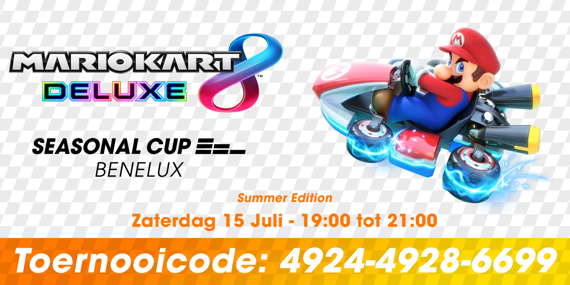 Race mee in de Summer Edition van het Mario Kart 8 Deluxe Seasonal Cup Benelux 2023! 