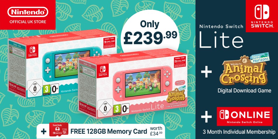 Get a Nintendo Switch Lite, Animal New Horizons and a 3-month Nintendo Switch Online Individual Membership in great bundle! | News | Nintendo