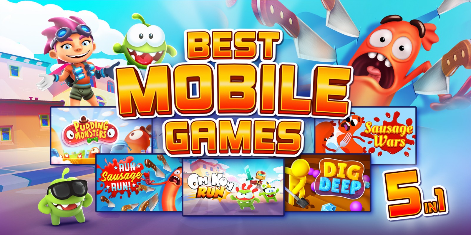 Best Mobile Games 5-in-1, Aplicações de download da Nintendo Switch, Jogos