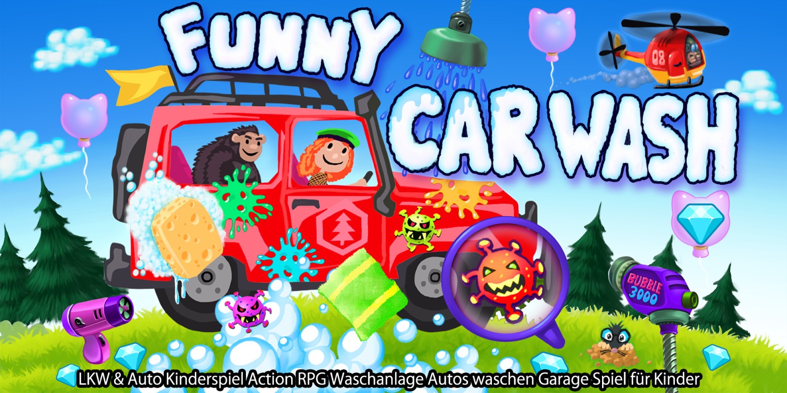 Funny Car Wash - LKW & Auto Kinderspiel Action RPG Waschanlage Autos waschen Garage Spiel für Kinder