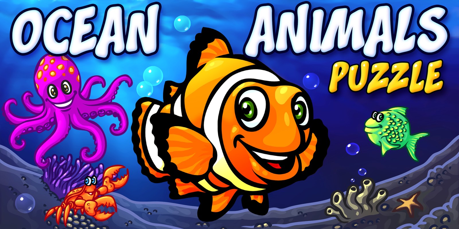 Ocean Animals Puzzle - дошкольная головоломка с морскими животными, обучающая игра с животными, пазлы для детей и малышей