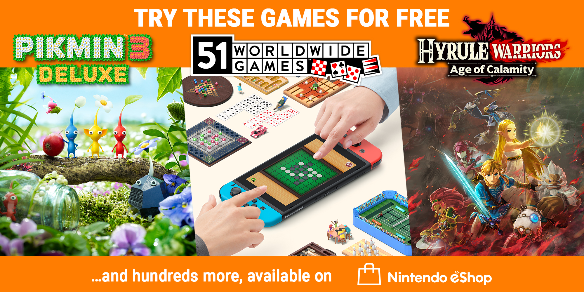 Try three great games for free on Nintendo Switch!