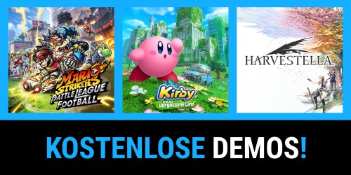 Probiere Mario Strikers: Battle League Football, Kirby und das vergessene Land und noch mehr Spiele kostenlos auf Nintendo Switch aus!