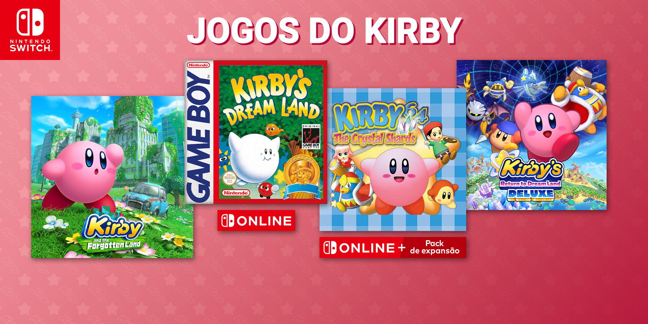 Descobre 14 jogos Kirby atualmente disponíveis para a Nintendo Switch!