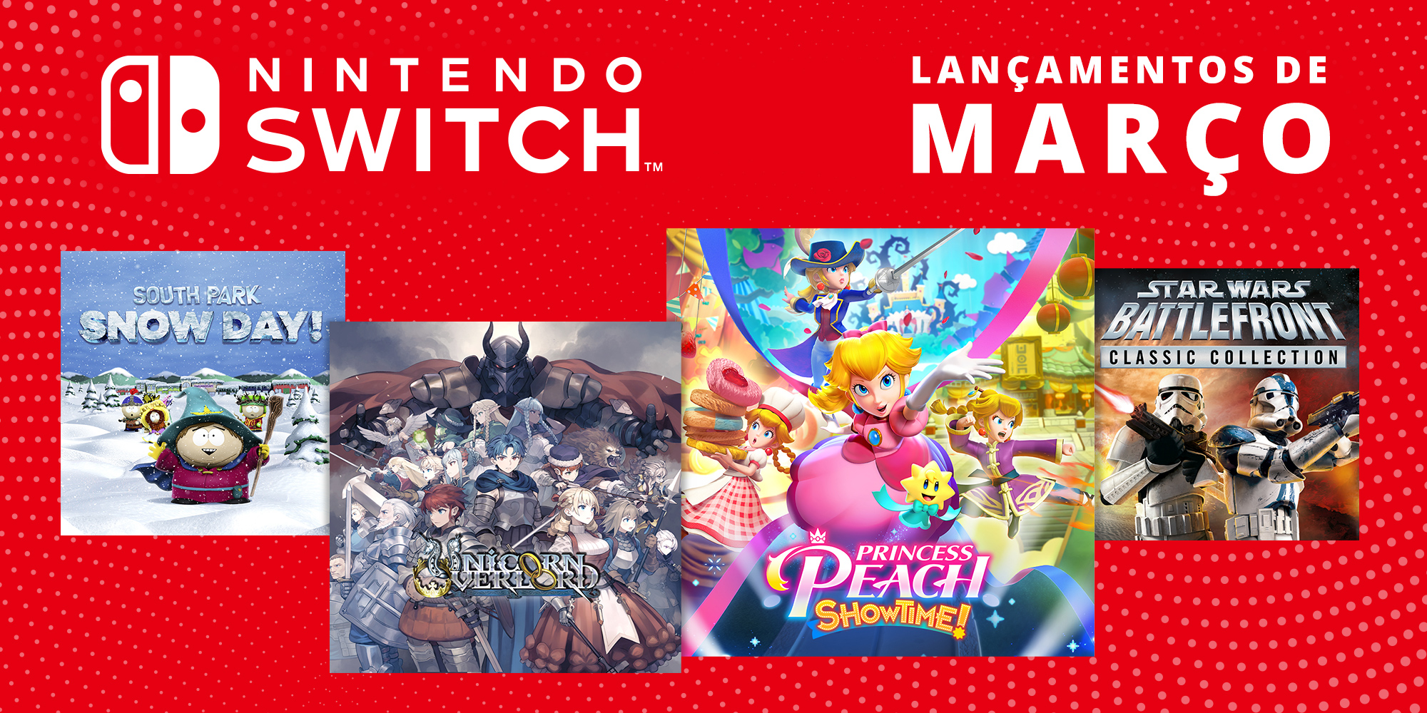 Descobre os jogos que chegarão à Nintendo Switch este mês – março de 2024!