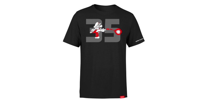 T-Shirt "Feuer-Mario" - Schwarz (Erwachsene)