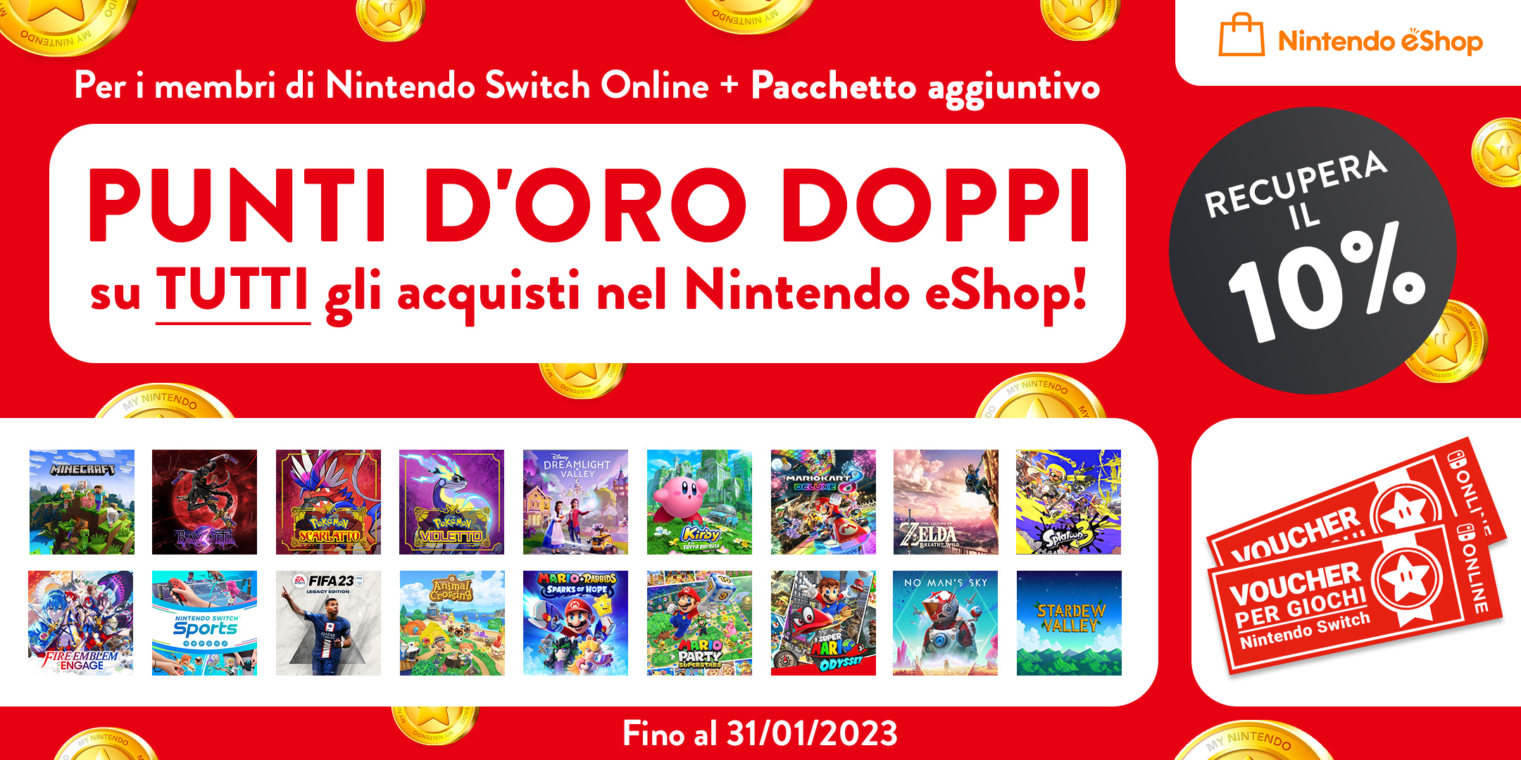 Punti d'oro doppi per i membri di Nintendo Switch Online + Pacchetto aggiuntivo