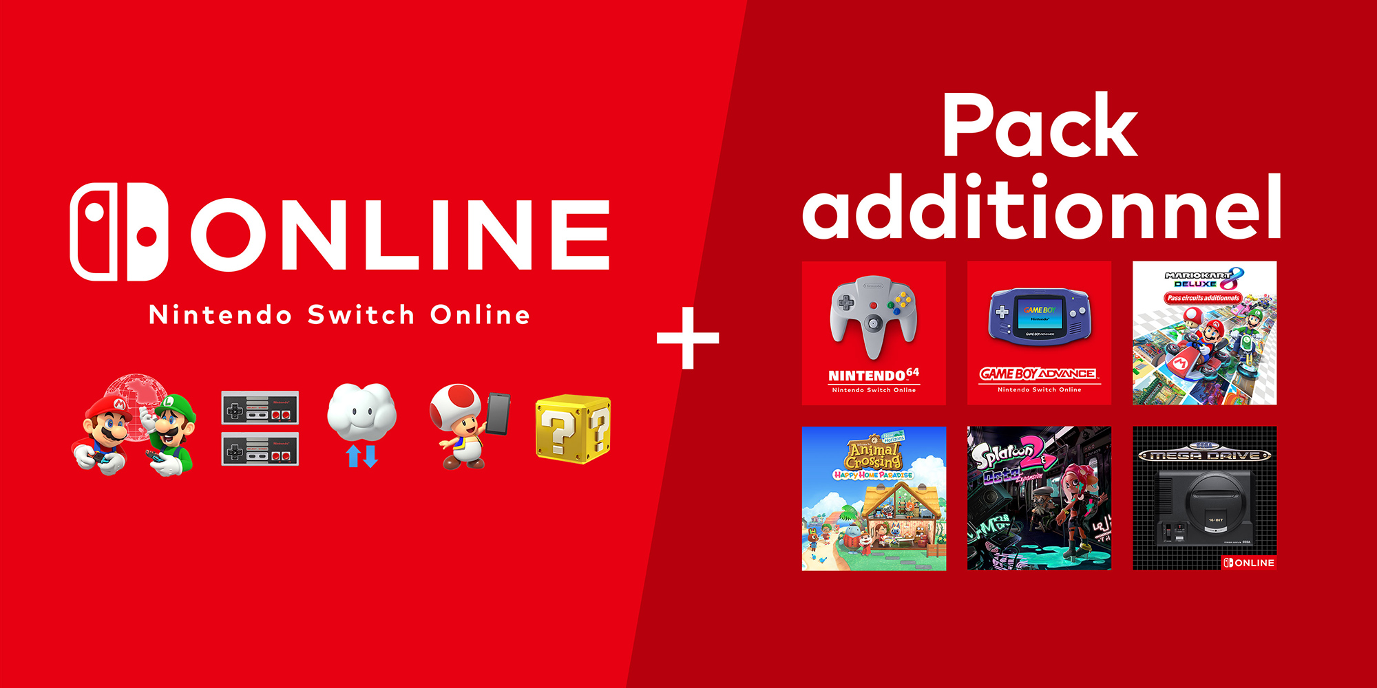 Nintendo Switch Online + Pack additionnel Nintendo Switch Online