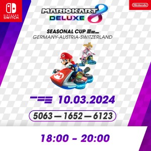 Das nächste Online-Turnier in Mario Kart 8 Deluxe steigt am Sonntag, 10. März!