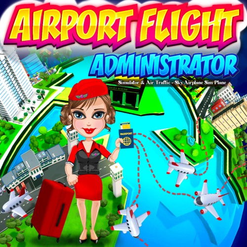 Airport Flight Administrator Simulator & Air Traffic-Sky Airplane Sim Plane Games switch box art