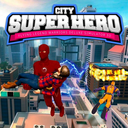 City Super Hero 3D - Flying Legend Warriors Deluxe Simulator switch box art