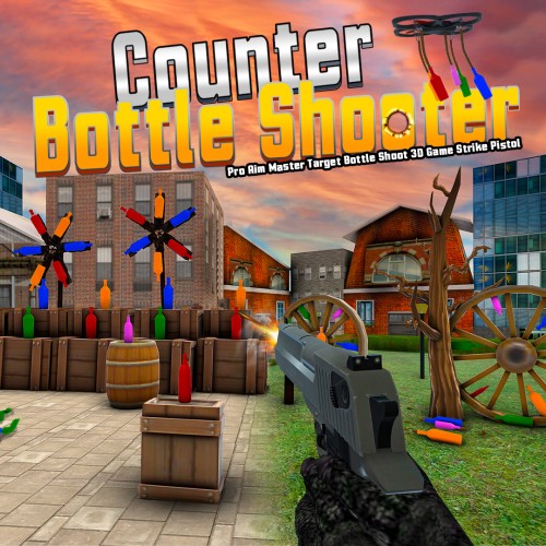 Counter Bottle Shooter-Pro Aim Master Target Bottle Shoot 3D Game Strike Pistol switch box art