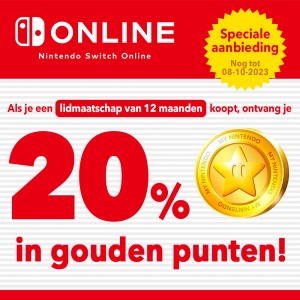 Speciale actie: je kunt tot wel € 14,00 in gouden punten verdienen met een Nintendo Switch Online-lidmaatschap van 12 maanden!