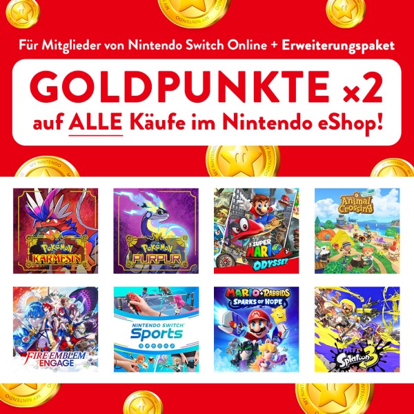 Goldpunkte x2 für Mitglieder von Nintendo Switch Online + Erweiterungspaket