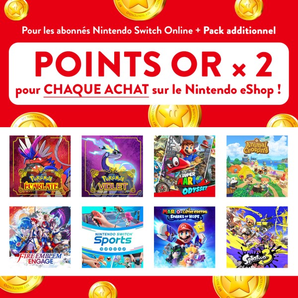 Deux fois plus de points or pour les abonnés Nintendo Switch Online + Pack additionnel