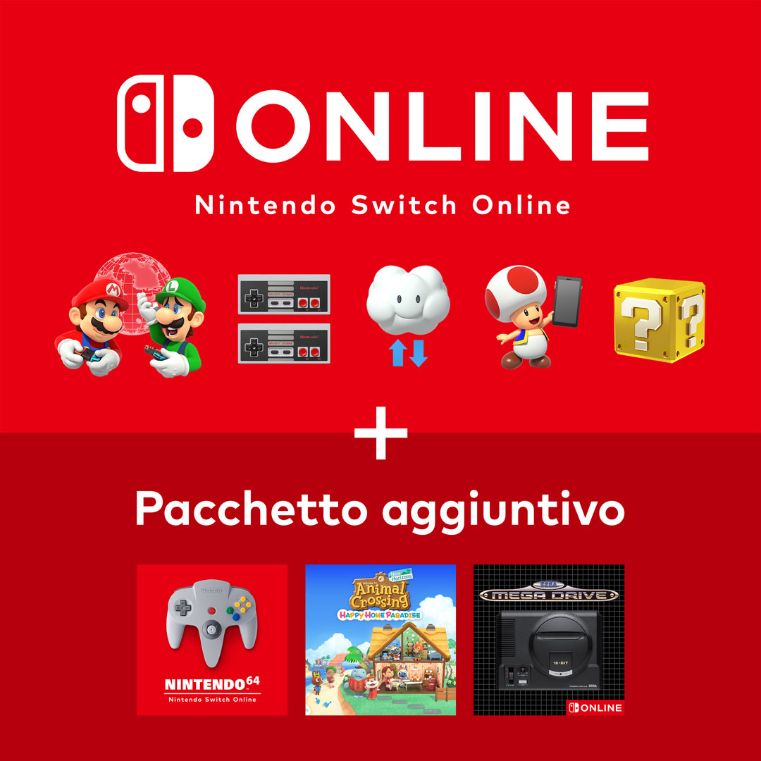 Scopri Nintendo Switch Online + Pacchetto aggiuntivo
